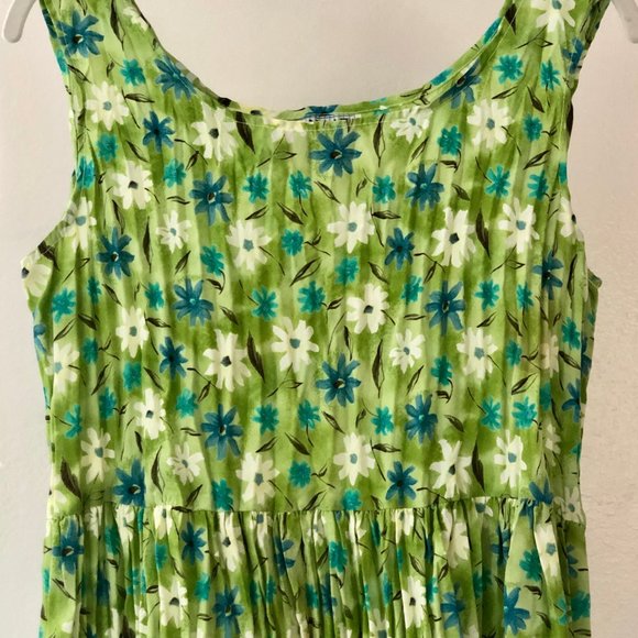 Vintage 90s La Belle Green Floral Dress - Picture 3 of 5